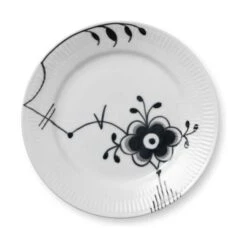 Royal Copenhagen Sort Mega Riflet Desserttallerken #6