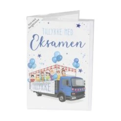 Studenterkort Med Pengelomme - Blå Hue