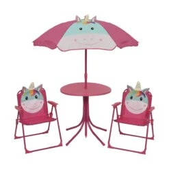 Enhjørning Parasolsæt M. Stole - 4 Dele