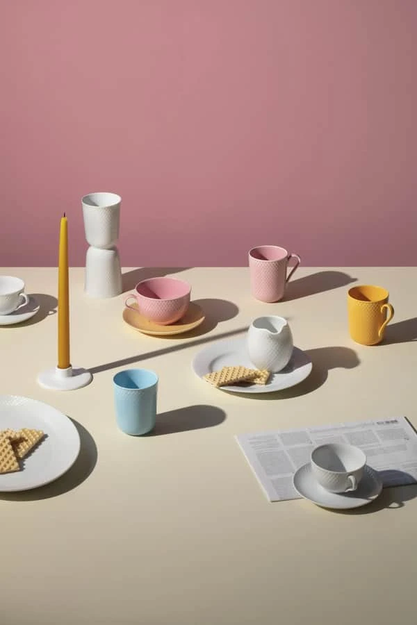 Lyngby Porcelæn Rhombe Color Tekop M. Underkop 4 Lyngby Porcelæn Rhombe Color Tekop M. Underkop - Billede 2